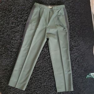 Women's Green Vintage Slack Pant w/blk pinstripe